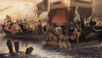  roche Pintura - La barcaza estatal del cardenal Richelieu en el Ródano historias de tamaño natural Hippolyte Delaroche